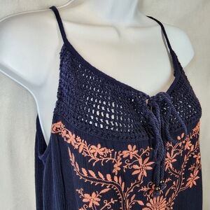 Umgee embroidered spaghetti strap blouse